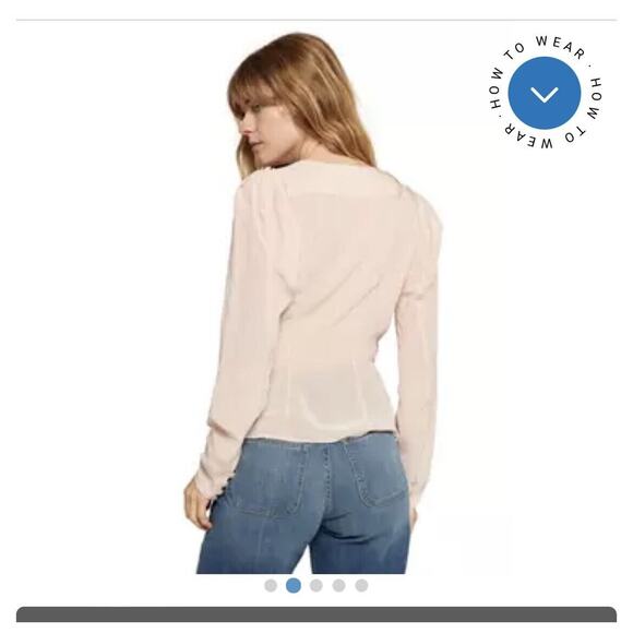 Joie Leigh 100%Silk Women's V-Neck Wrap Hushed Violet Top Size Small-$298 - Picture 3 of 11